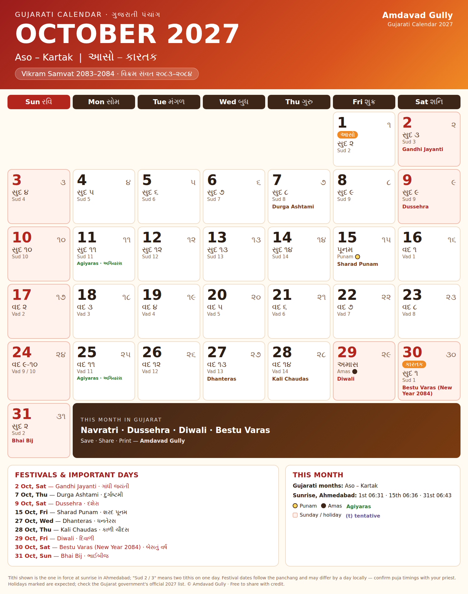gujarati-calendar-2027-october-2027